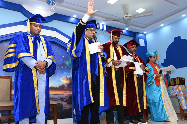 On Saturday, March 16th, 20 students from Grace Ministry Theological Bible College, Bangalore, which is associated with United Theological Research University, were awarded Certificates of B.Th by Bro Andrew Richard. 